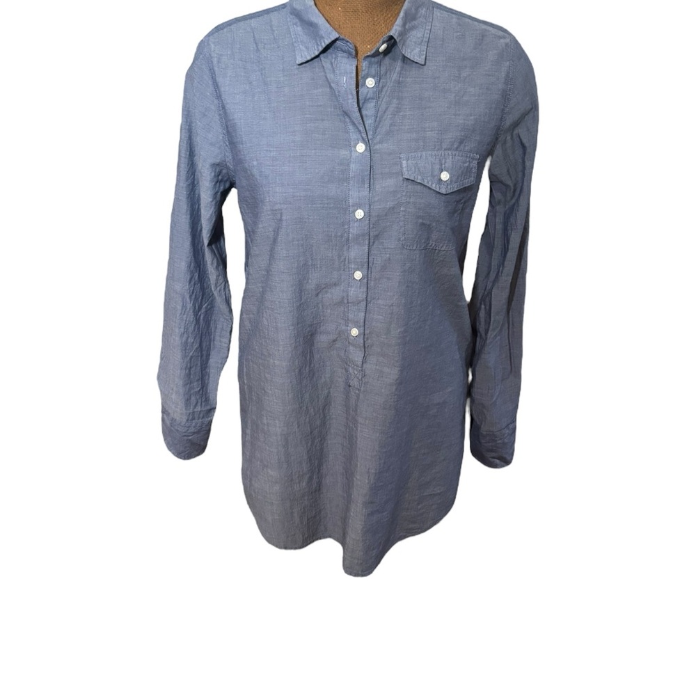 J. Crew Women’s Blue Long Sleeve Shirt Dress Size M